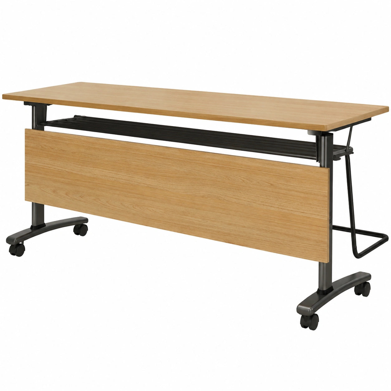 Kompakter Klapptisch für Büro und Schulungen, Rollbar und Stabil