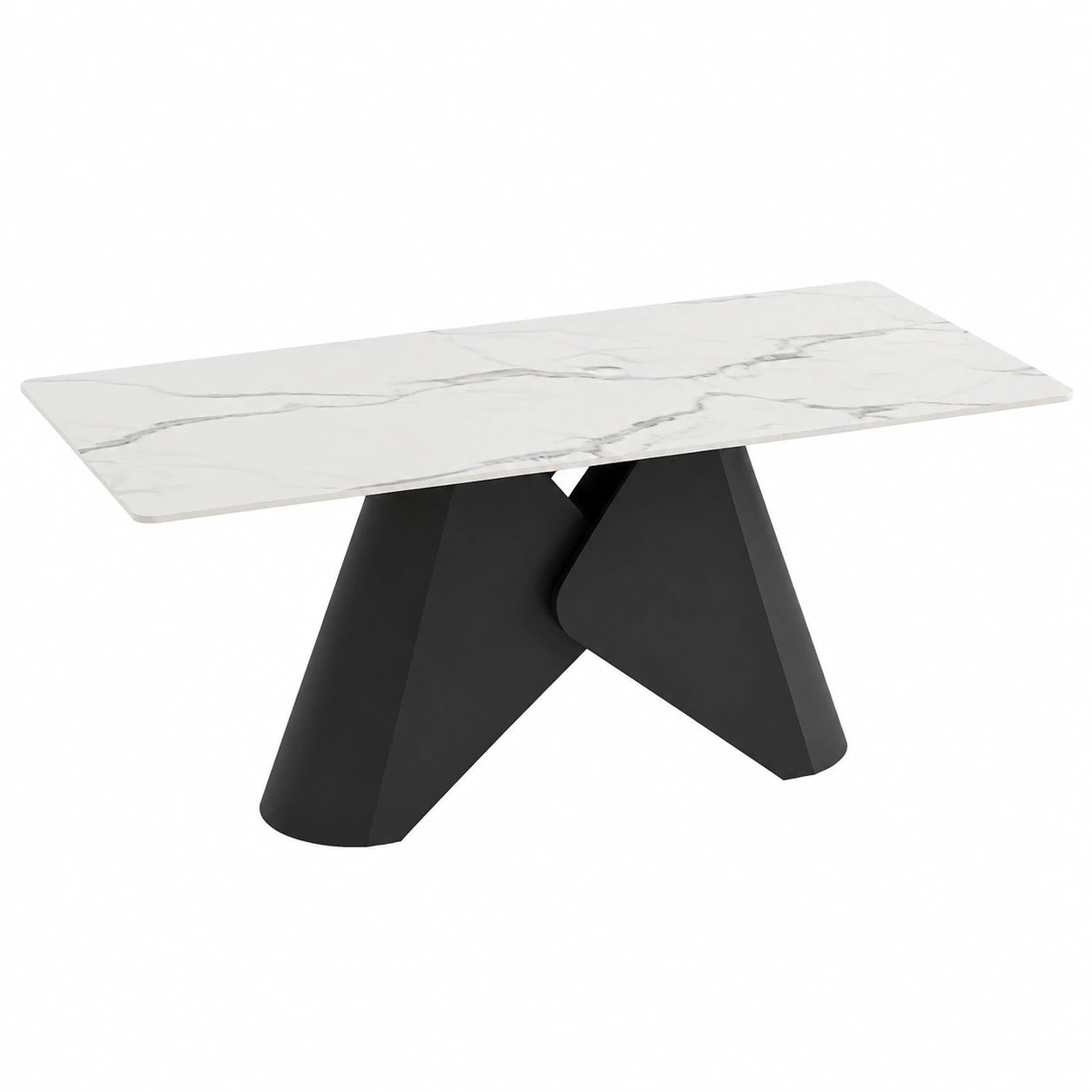 IDIMEX Esstisch Lazio, 180x90 cm, Marmoroptik, Keramik, Schwarz/Weiß, für 6-8 Personen