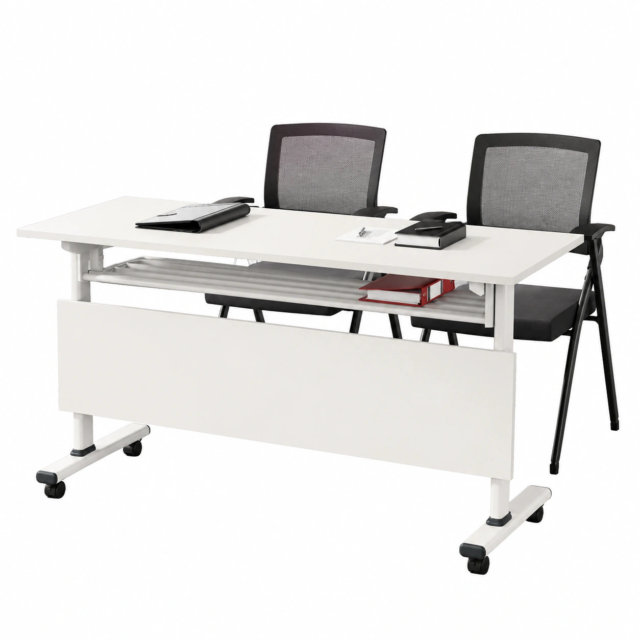 Mobilierbarer Bürotisch mit Klappfunktion für Besprechungen und Schulungen