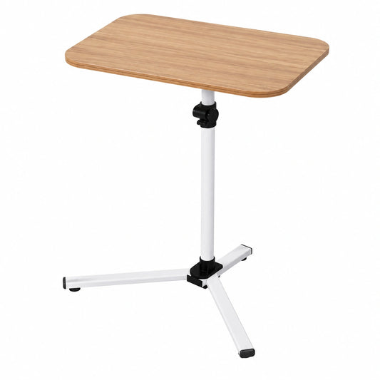 Höhenverstellbarer Beistelltisch mit Rollen, Multifunktionaler Abnehmbarer Tisch für Laptop und Frühstück, Antiker Eiche Holzoptik