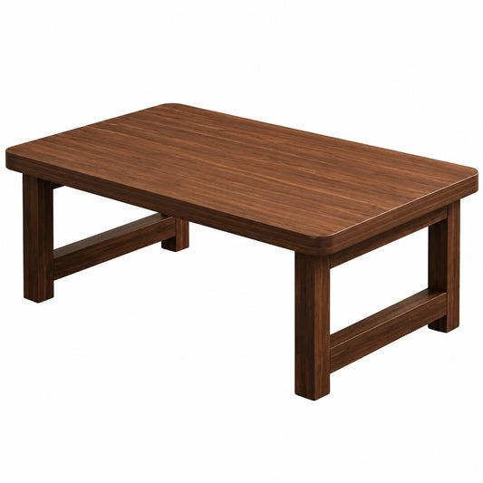 Moderner Massivholz-Couchtisch, klappbar, rechteckig, für kleine Räume, Wohnzimmer, Walnuss, 60x40x35 cm
