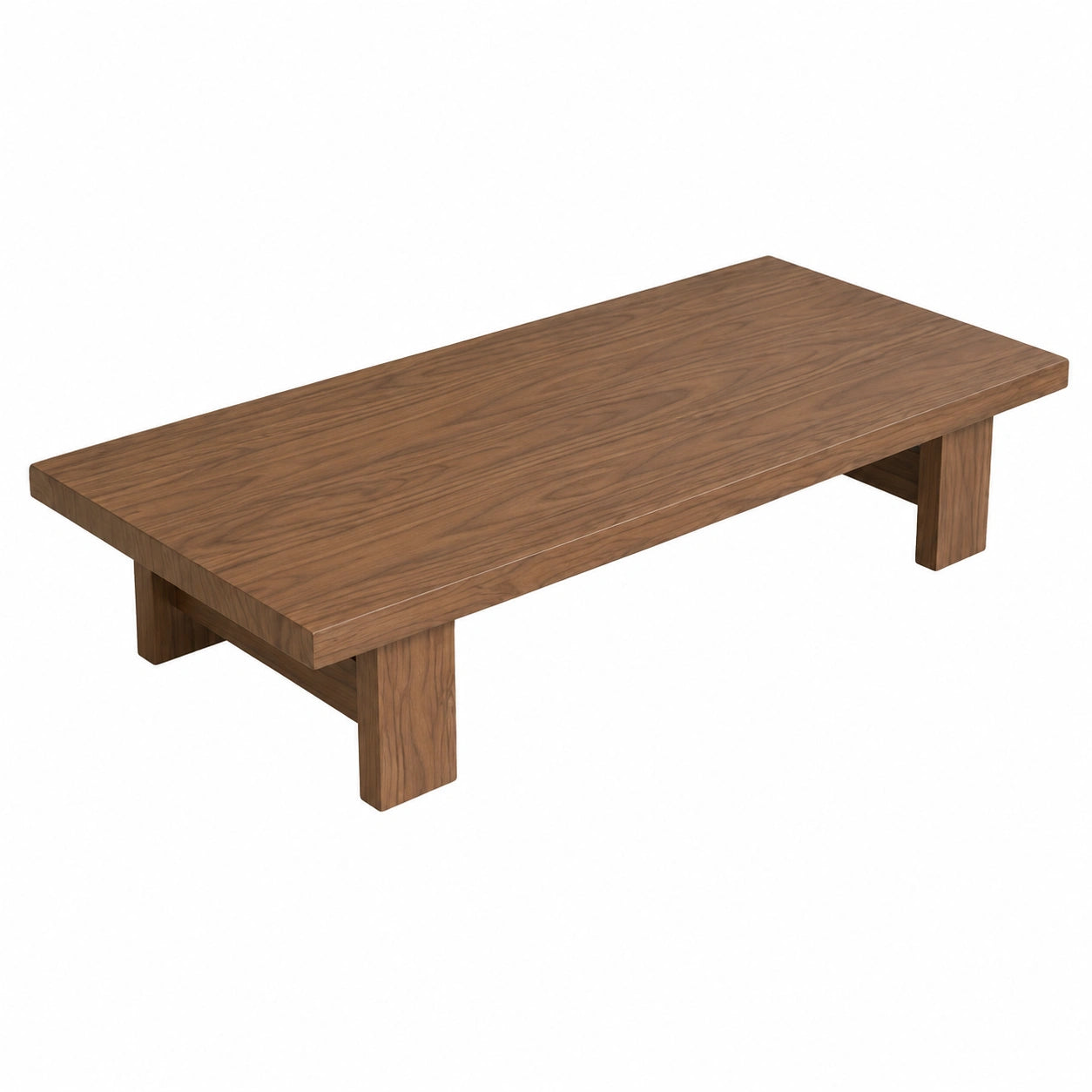 Niedriger Massivholztisch im japanischen Stil, ideal für Wohnzimmer und Balkon, Dunkelbraun, 100 x 60 x 38 cm