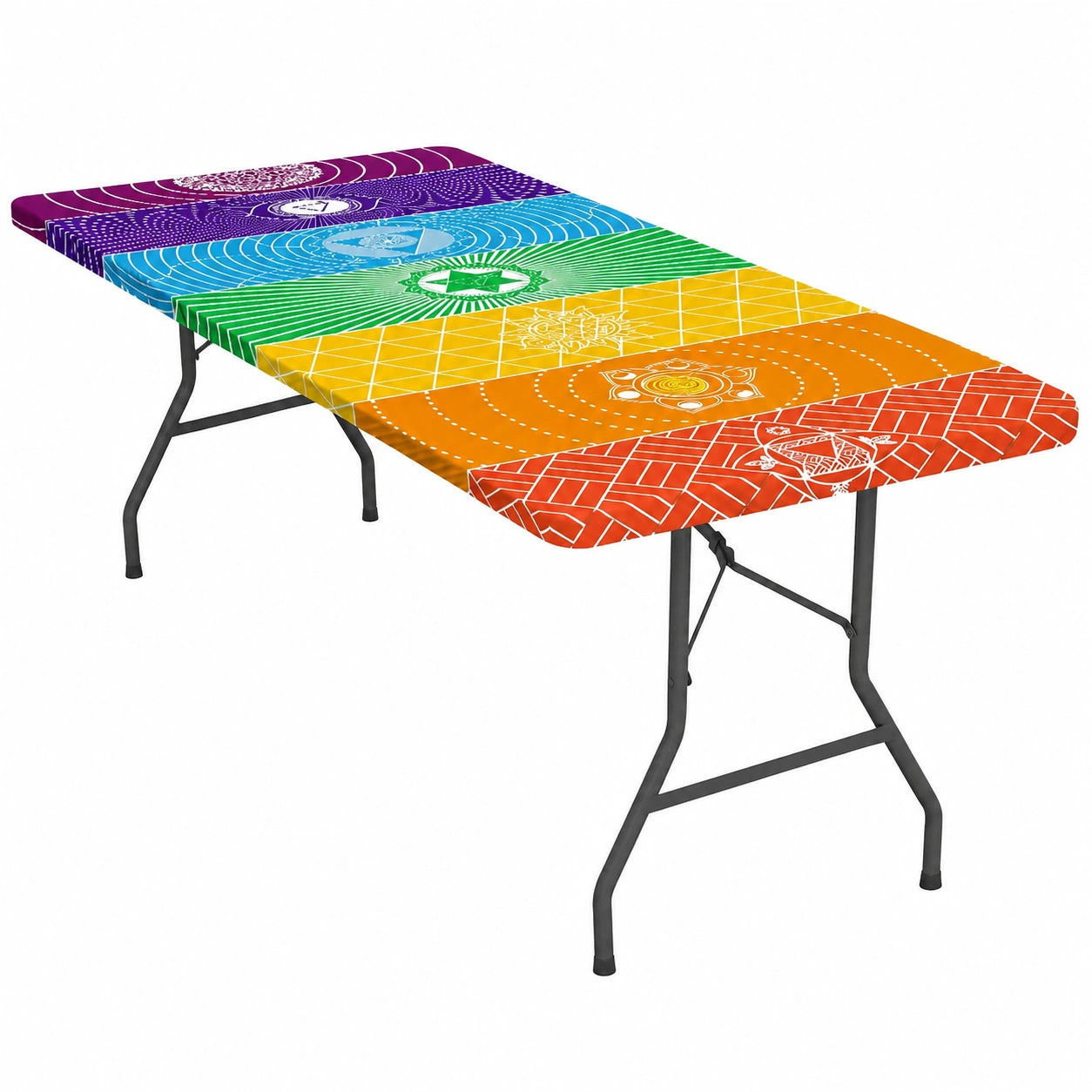 Wasserdichte Picknick- und Campingtischdecke, geometrisches Design mit Flanellrückseite, wind- und ölbeständig für 6-Fuß-Rechtecktische
