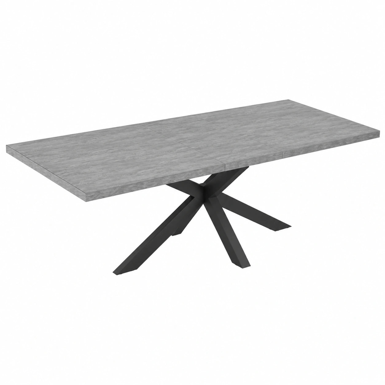 Moderner ausziehbarer Esstisch für 4-6 Personen, grauer MDF, ideal für Wohnzimmer und Küche