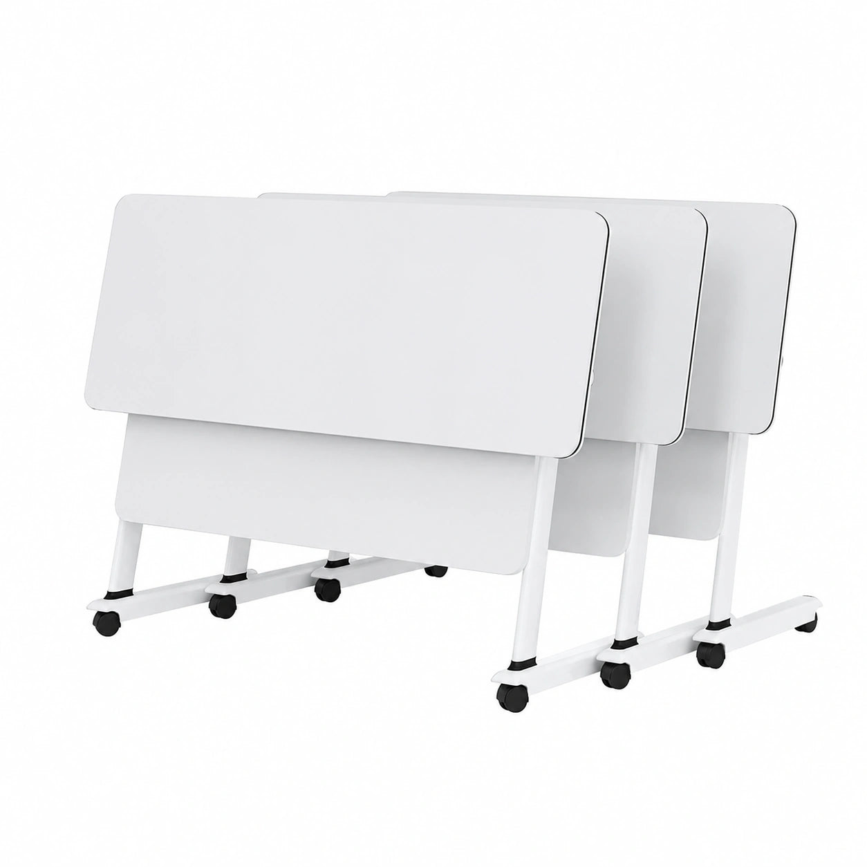 Kompakter faltbarer Konferenztisch mit arretierbaren Rollen – 119x41x76 cm, vielseitiger Rechtecktisch für Meetings und Seminare