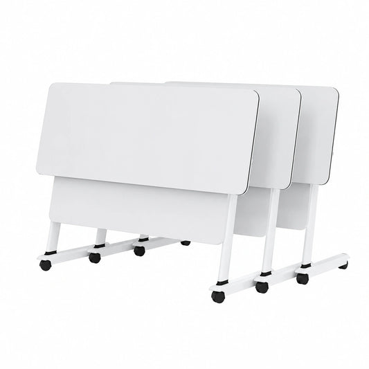 Kompakter faltbarer Konferenztisch mit arretierbaren Rollen – 119x41x76 cm, vielseitiger Rechtecktisch für Meetings und Seminare