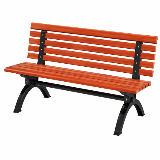 Robuste Gartenbank und Esstisch-Set, 59 Zoll, mit Stahlrahmen, für Terrasse und Park